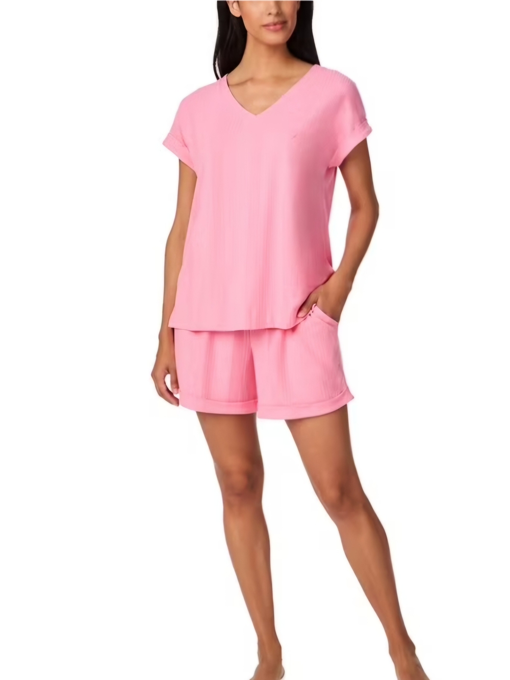 Nautica- NWT Small, Coral Ribbed V-Neck Short Pajama Set